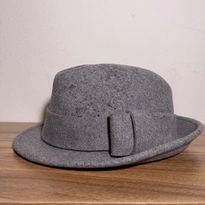 Mens Dress Hat Mens Grey Wool Banded Fedora Hat